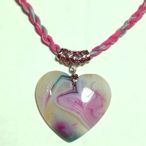 Agate pinks and blues necklace daughter teen tween